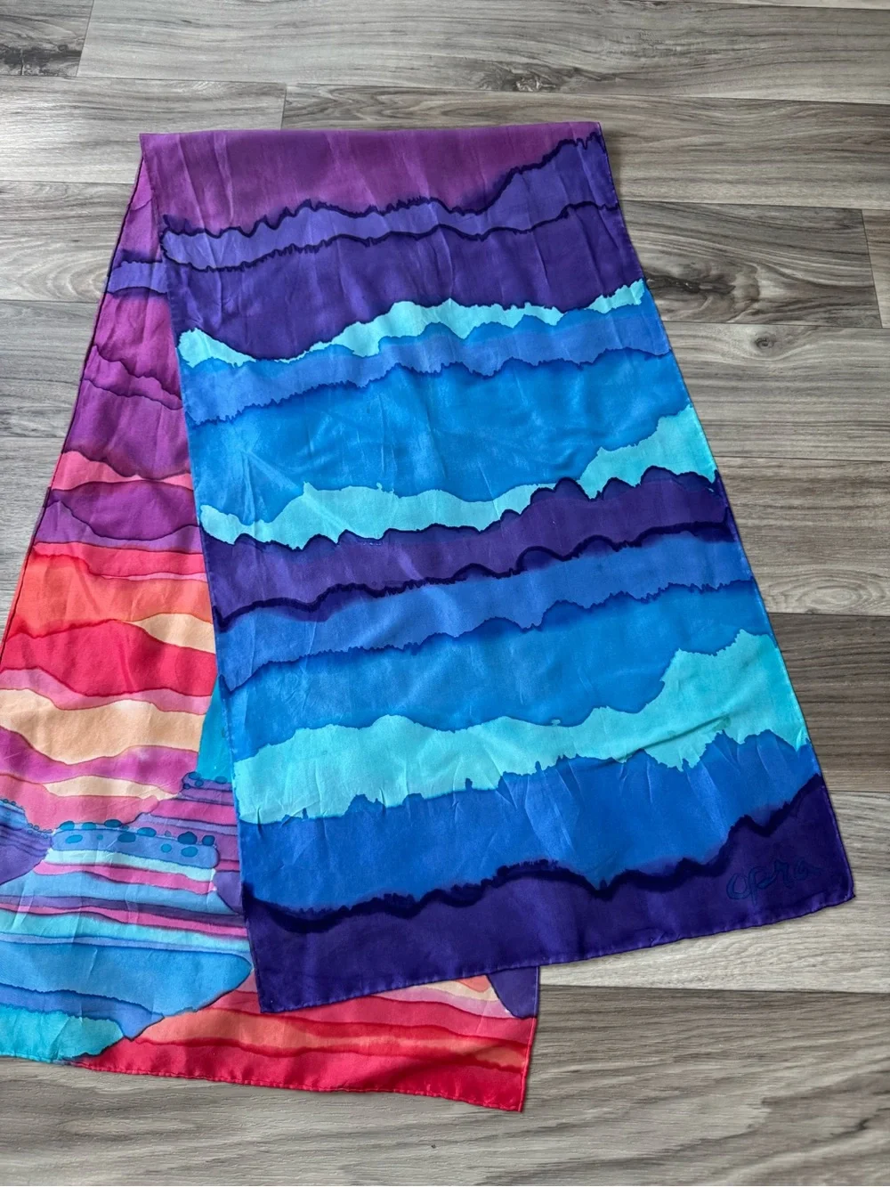 Landscape Scarf Sunset Wolf Graphic
